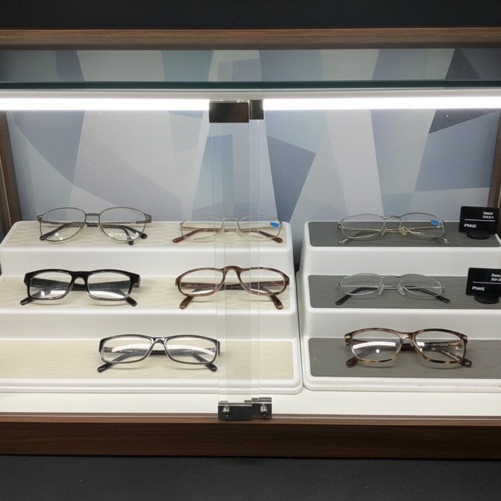 Lot of 8 Assorted Eyeglass Frames Metal Acetate Rectangular Oval Black Silver